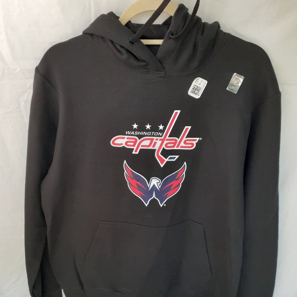 New Medium Washington Capitals Power Play Logo Black Pullover Hoodie